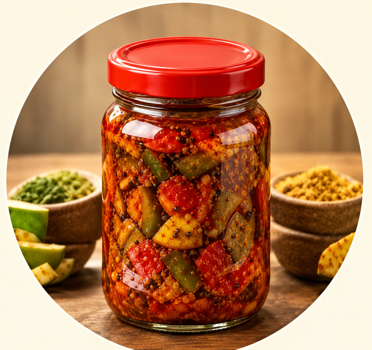 Jar of homemade pickle